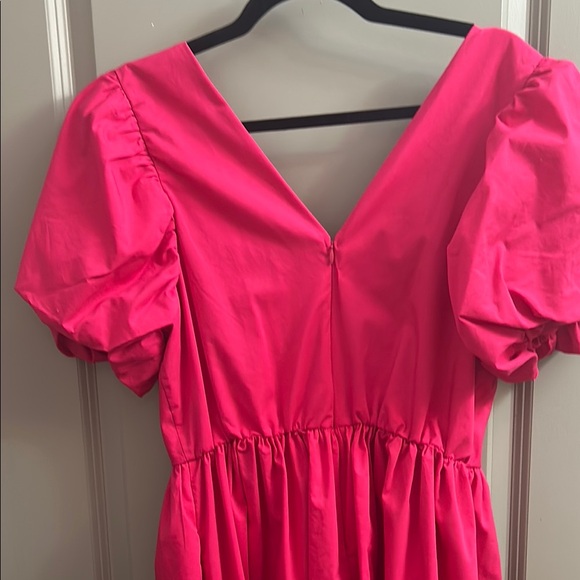 Express Bold Pink Ruffle Dress - Picture 5 of 6